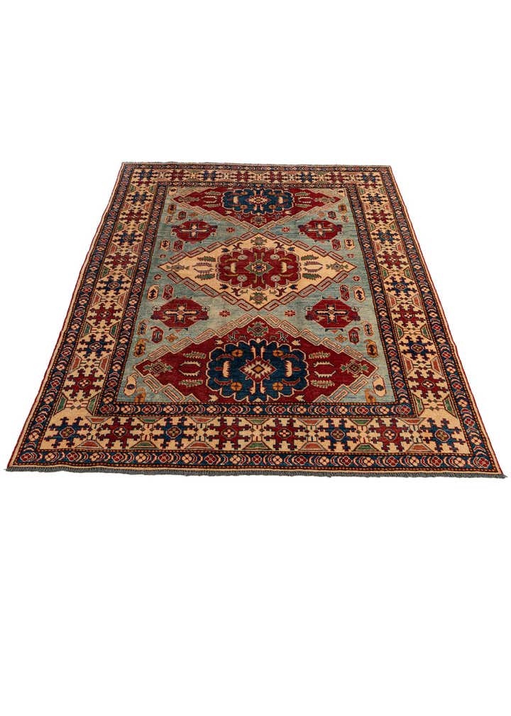 5' 9 x 8' 4 Hand Knotted Kazak Wool Rug