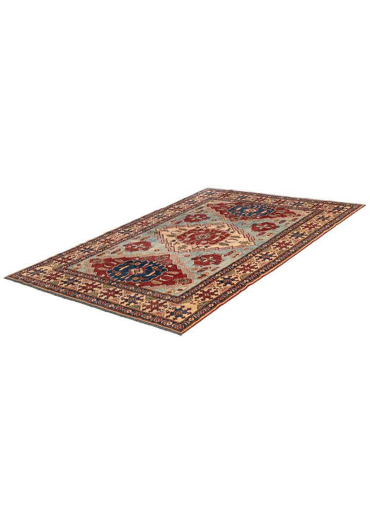 5' 9 x 8' 4 Hand Knotted Kazak Wool Rug