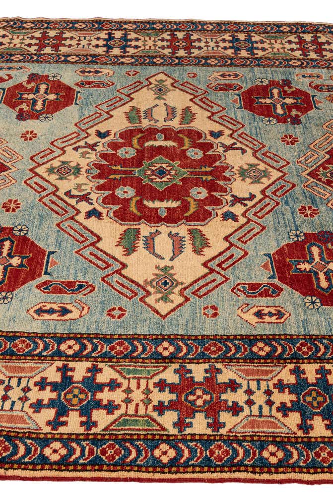 5' 9 x 8' 4 Hand Knotted Kazak Wool Rug