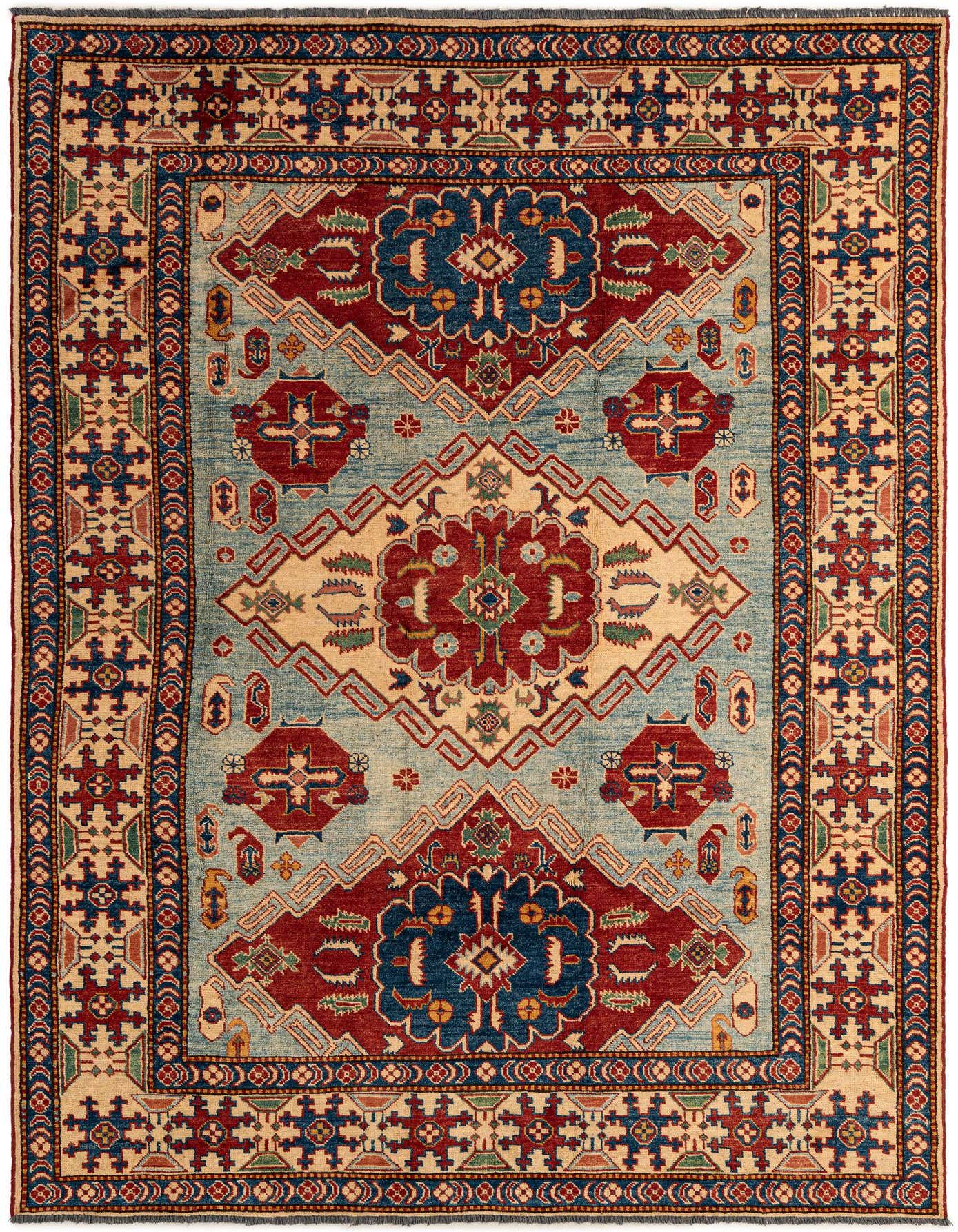 5' 9 x 8' 4 Hand Knotted Kazak Wool Rug
