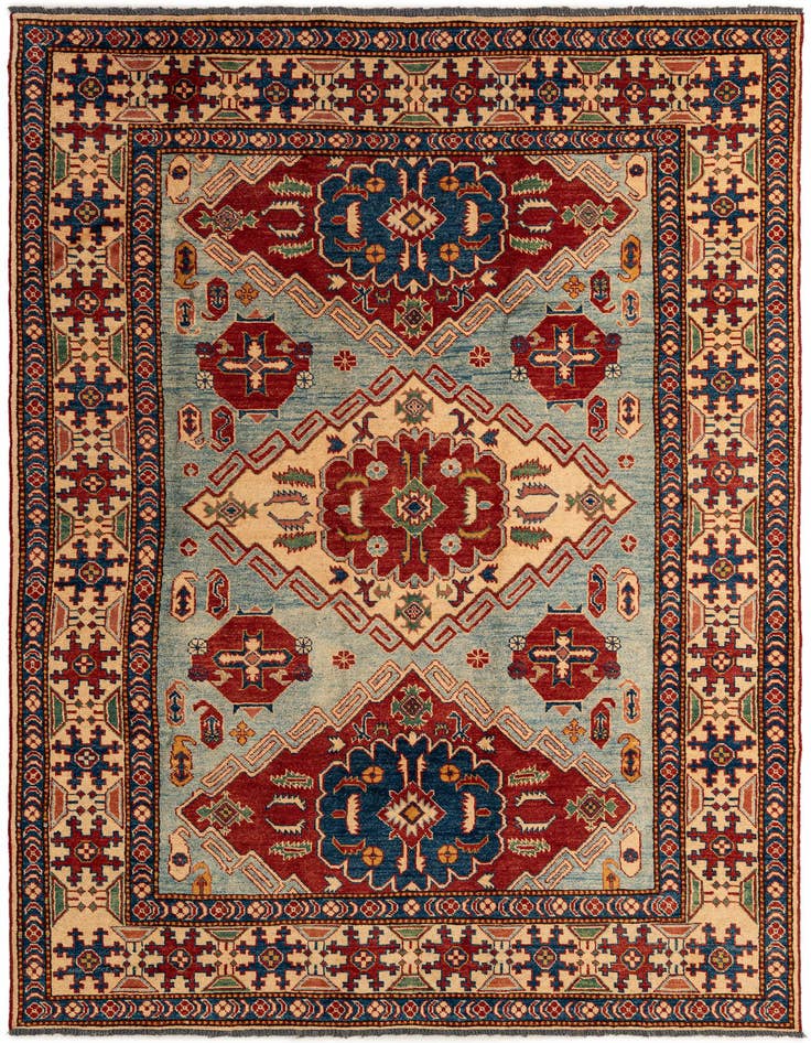 Detail image of 5' 9 x 8' 4 Hand Knotted Kazak Wool Rug