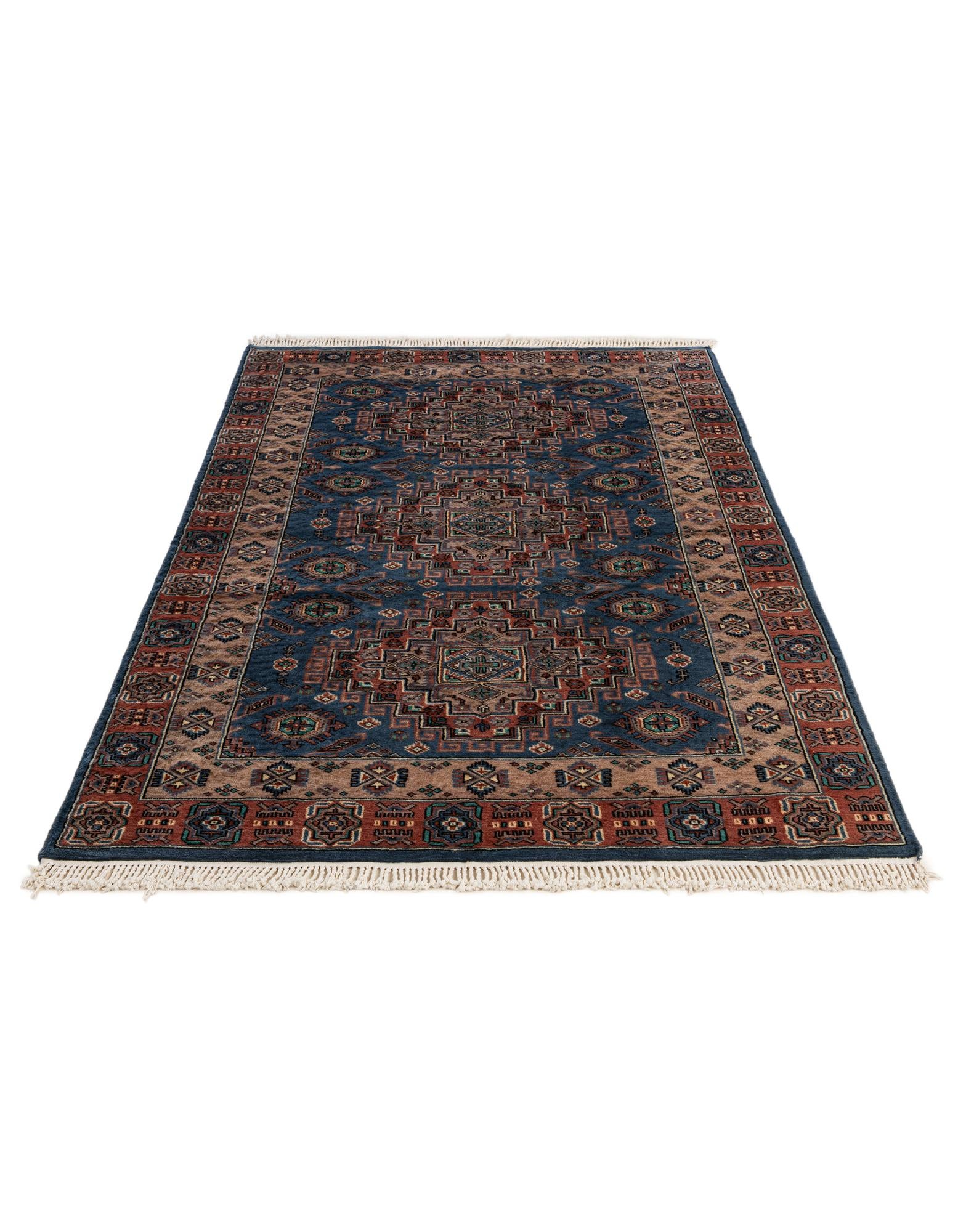 4' 4 x 6' 1 Hand Knotted Kazak Oriental Wool Rug