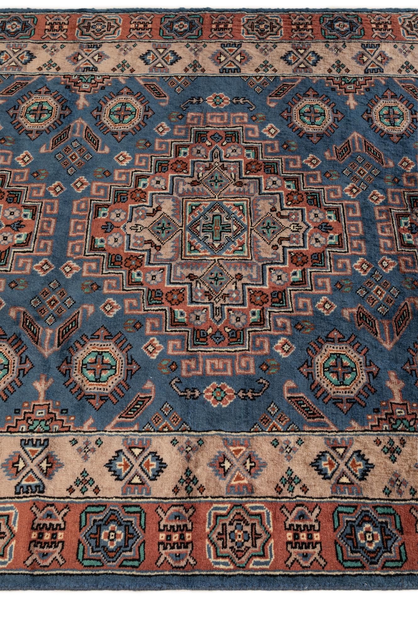 4' 4 x 6' 1 Hand Knotted Kazak Oriental Wool Rug