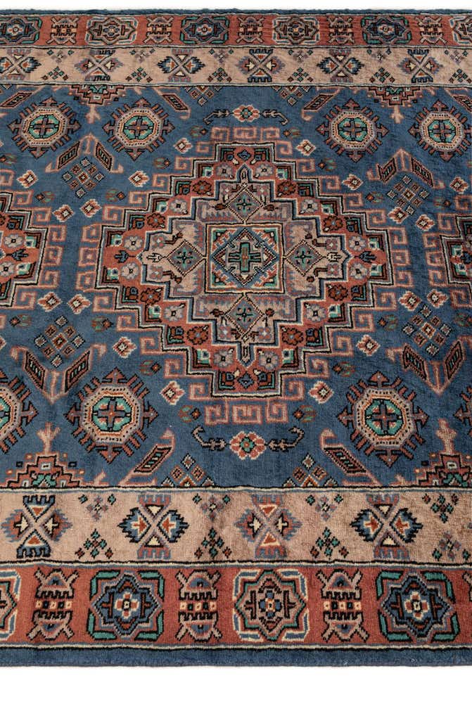 4' 4 x 6' 1 Hand Knotted Kazak Oriental Wool Rug