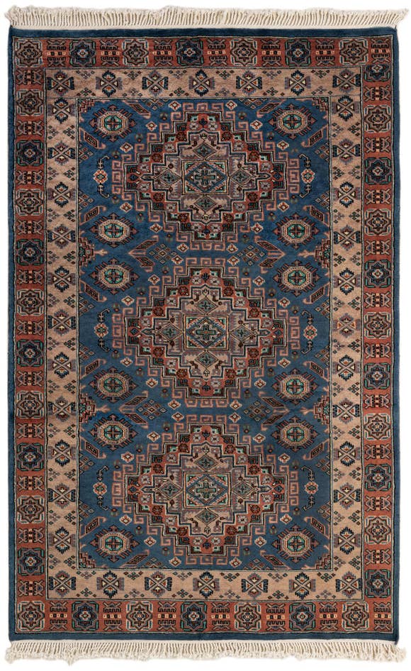Detail image of 4' 4 x 6' 1 Hand Knotted Kazak Oriental Wool Rug