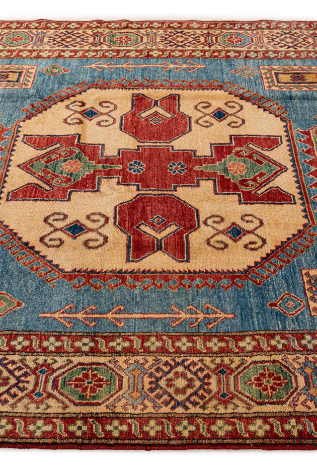 Detail image of 6' 1 x 9' Hand Knotted Kazak Wool Rug