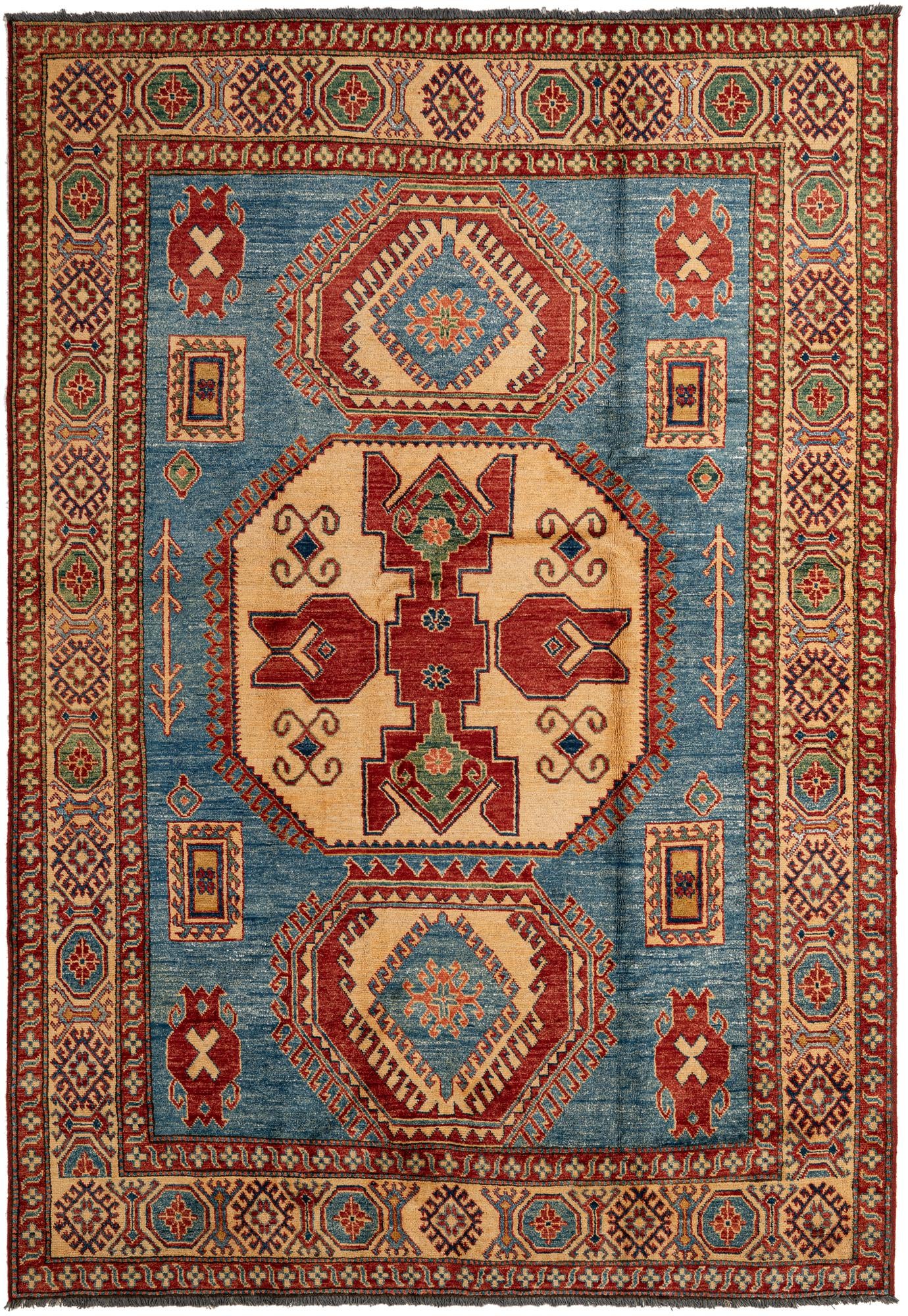 6' 1 x 9' Hand Knotted Kazak Wool Rug