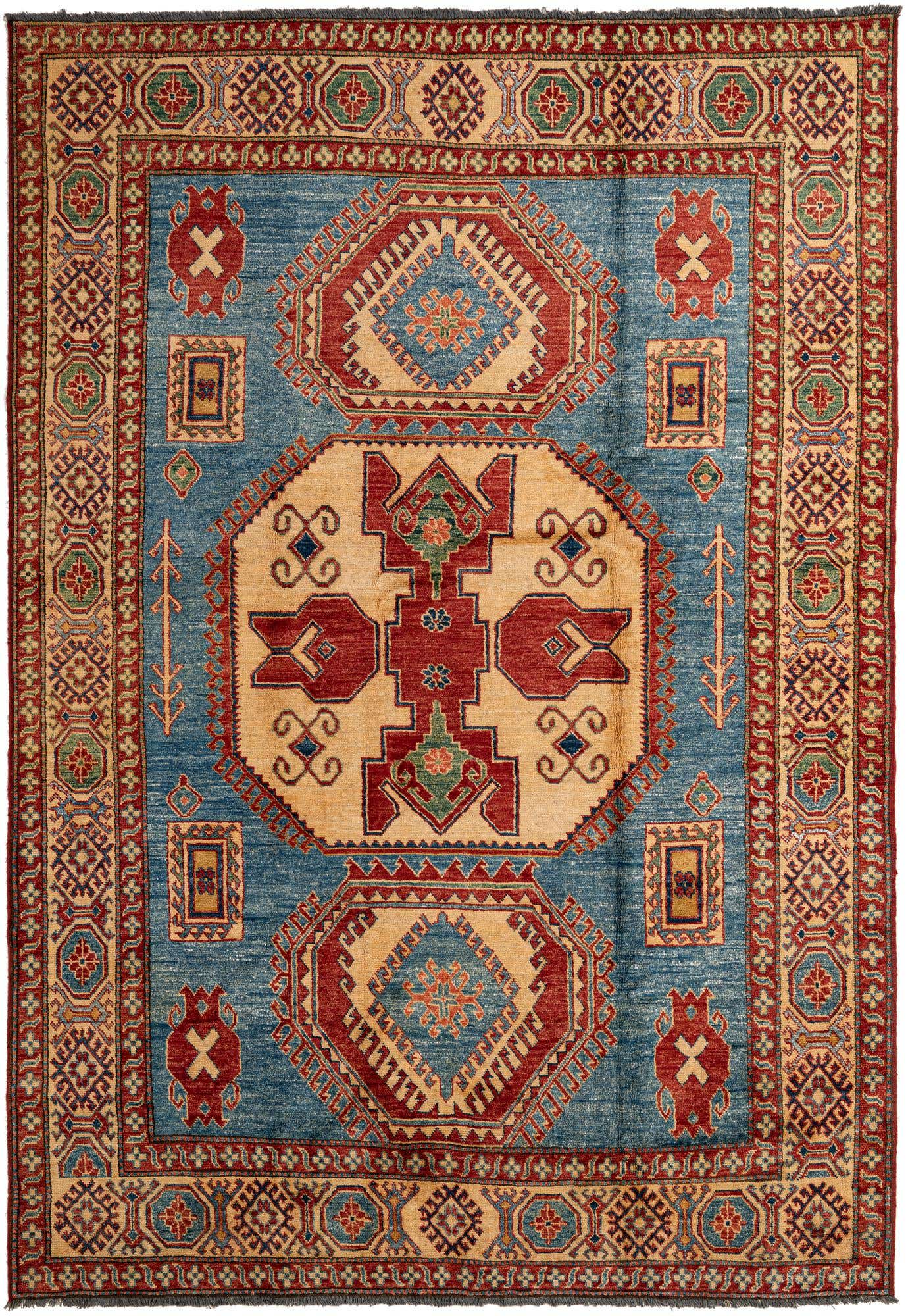6' 1 x 9' Hand Knotted Kazak Wool Rug