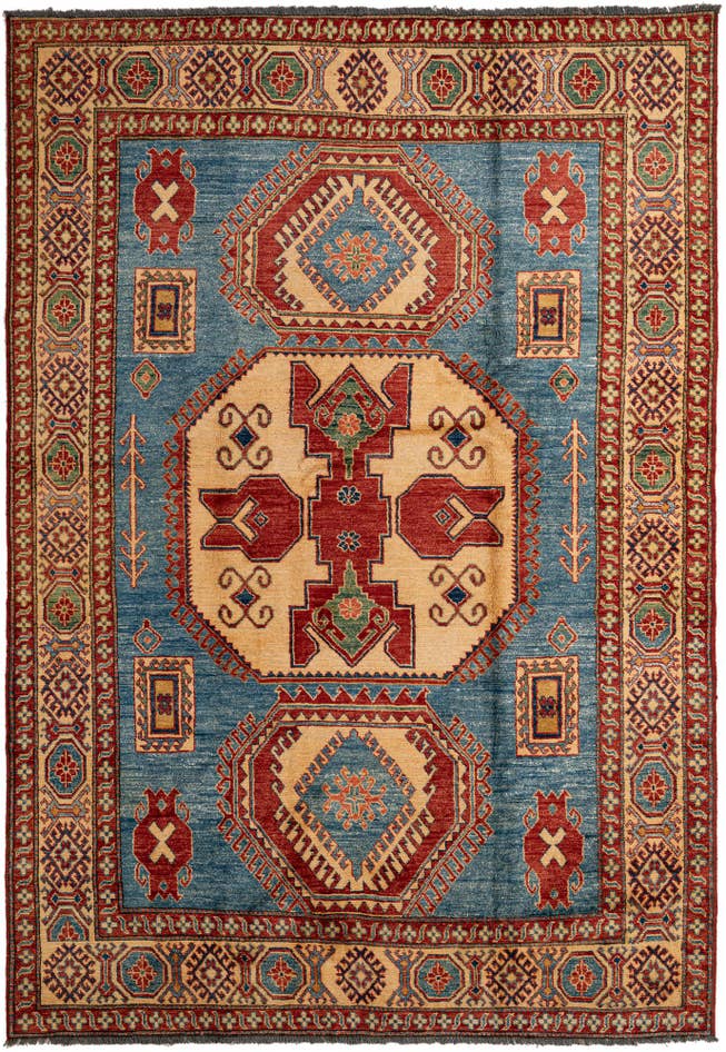 Detail image of 6' 1 x 9' Hand Knotted Kazak Wool Rug