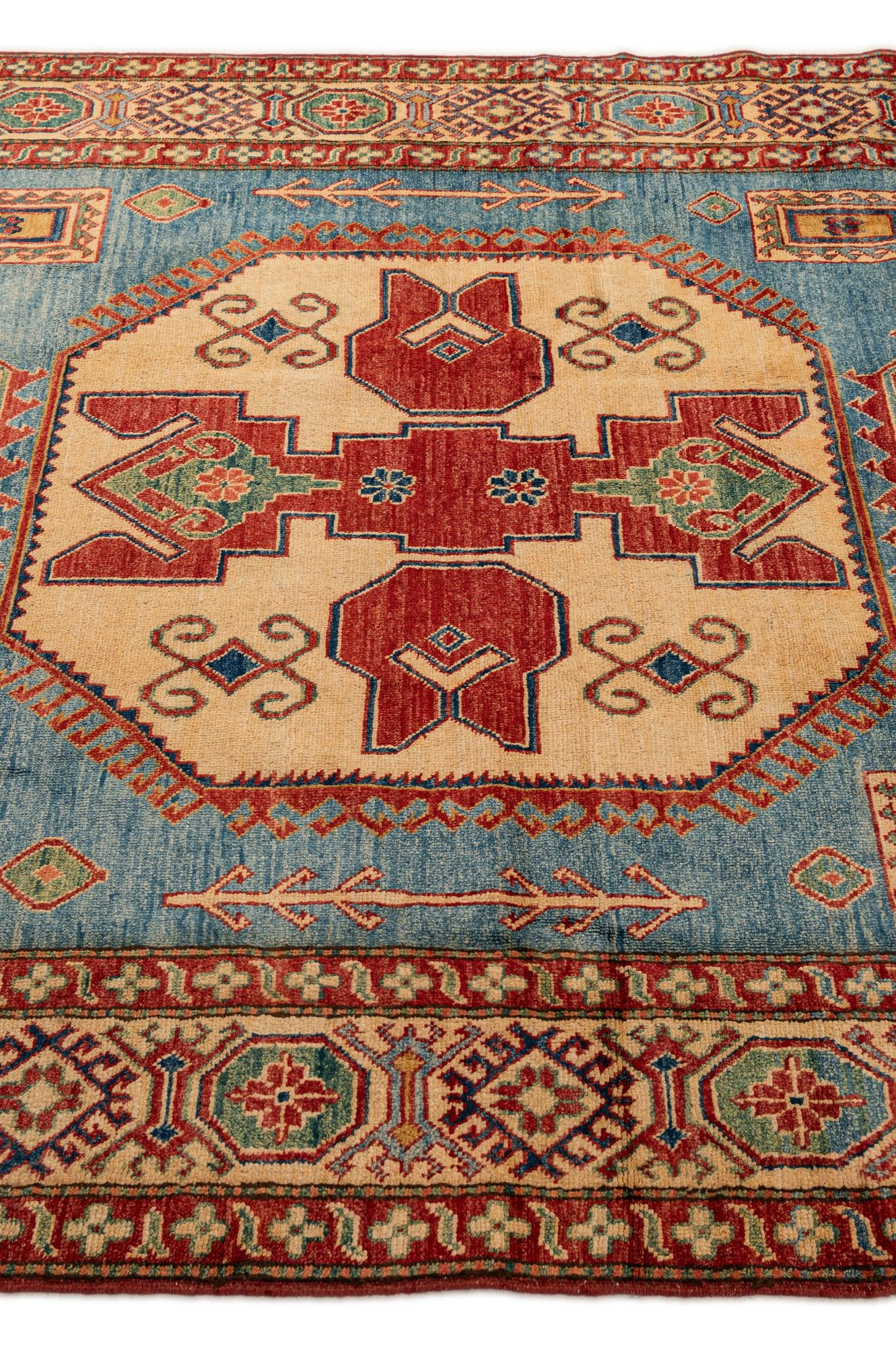 6' 1 x 8' 9 Hand Knotted Kazak Wool Rug