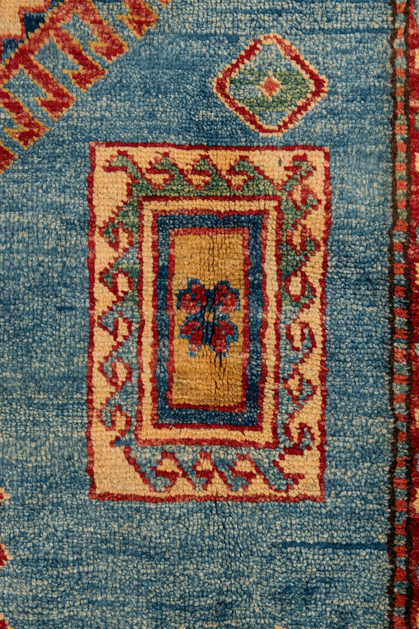 6' 1 x 8' 9 Hand Knotted Kazak Wool Rug