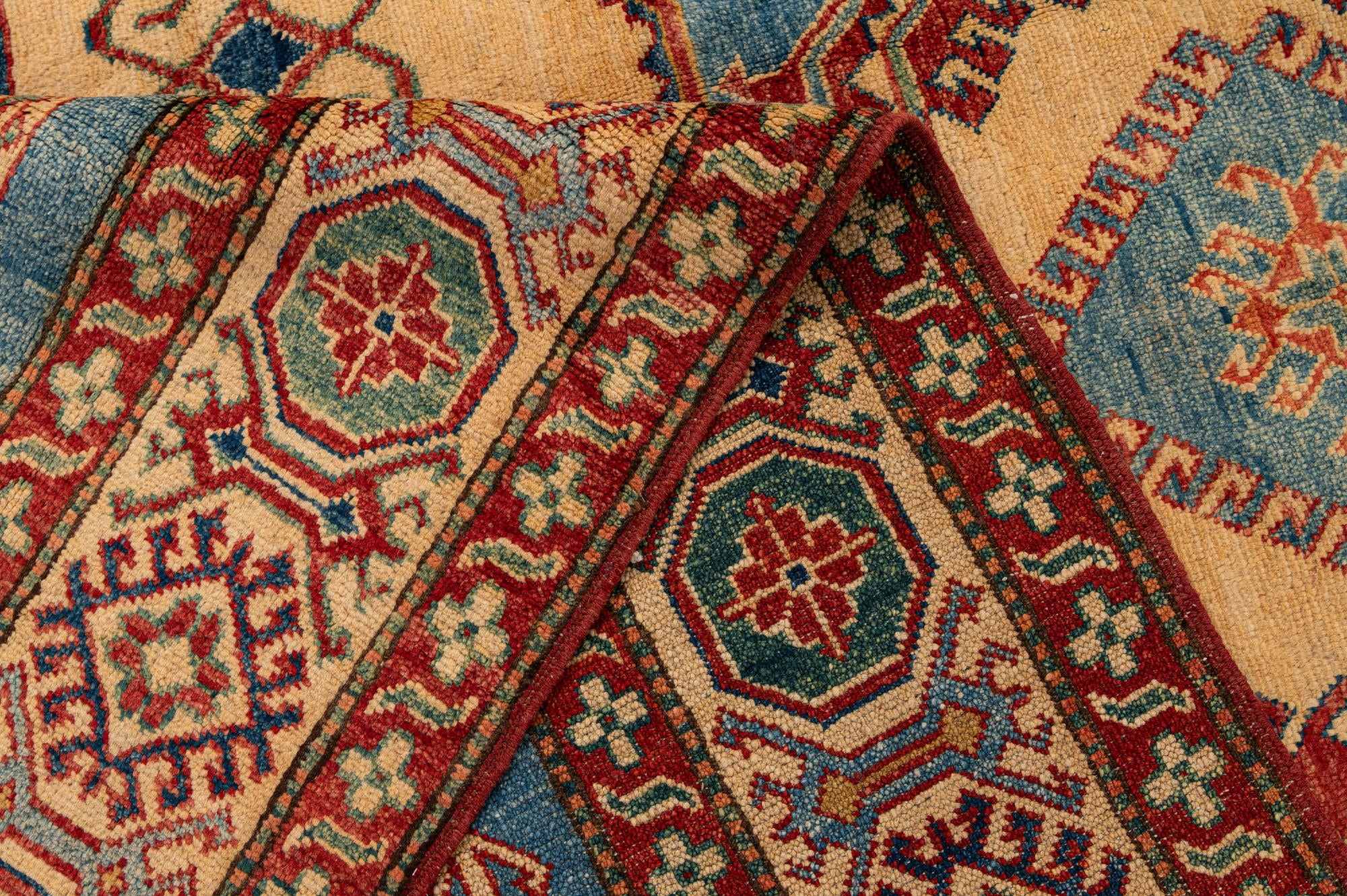 6' 1 x 8' 9 Hand Knotted Kazak Wool Rug