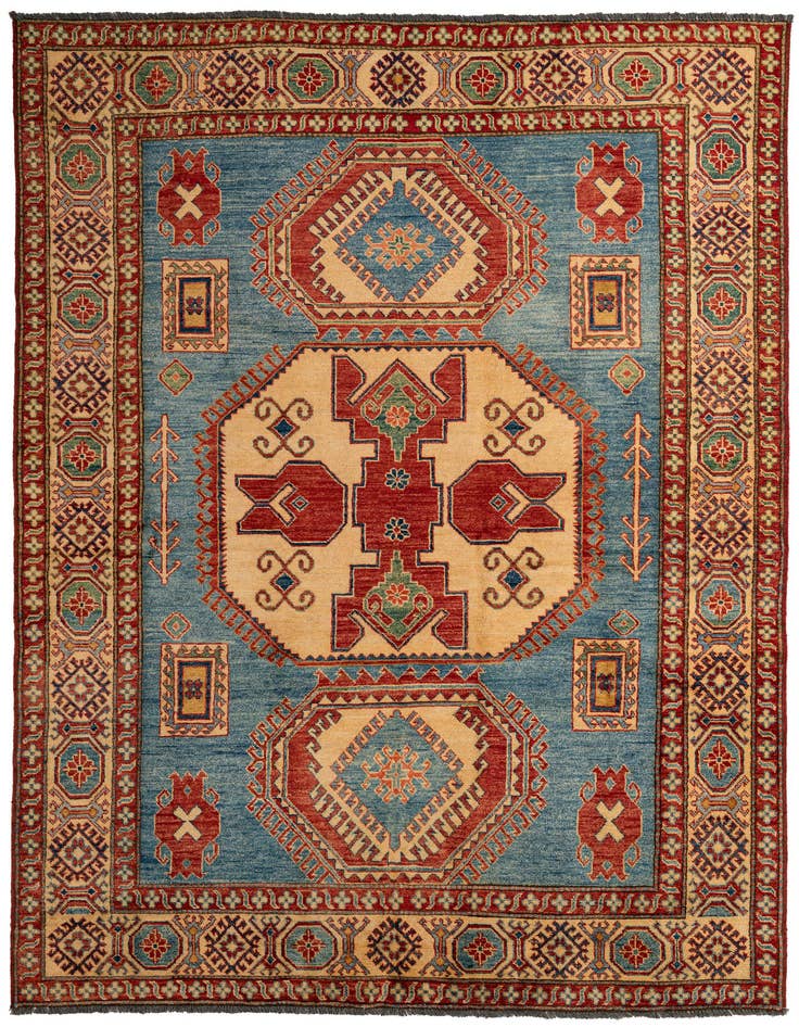 Detail image of 6' 1 x 8' 9 Hand Knotted Kazak Wool Rug