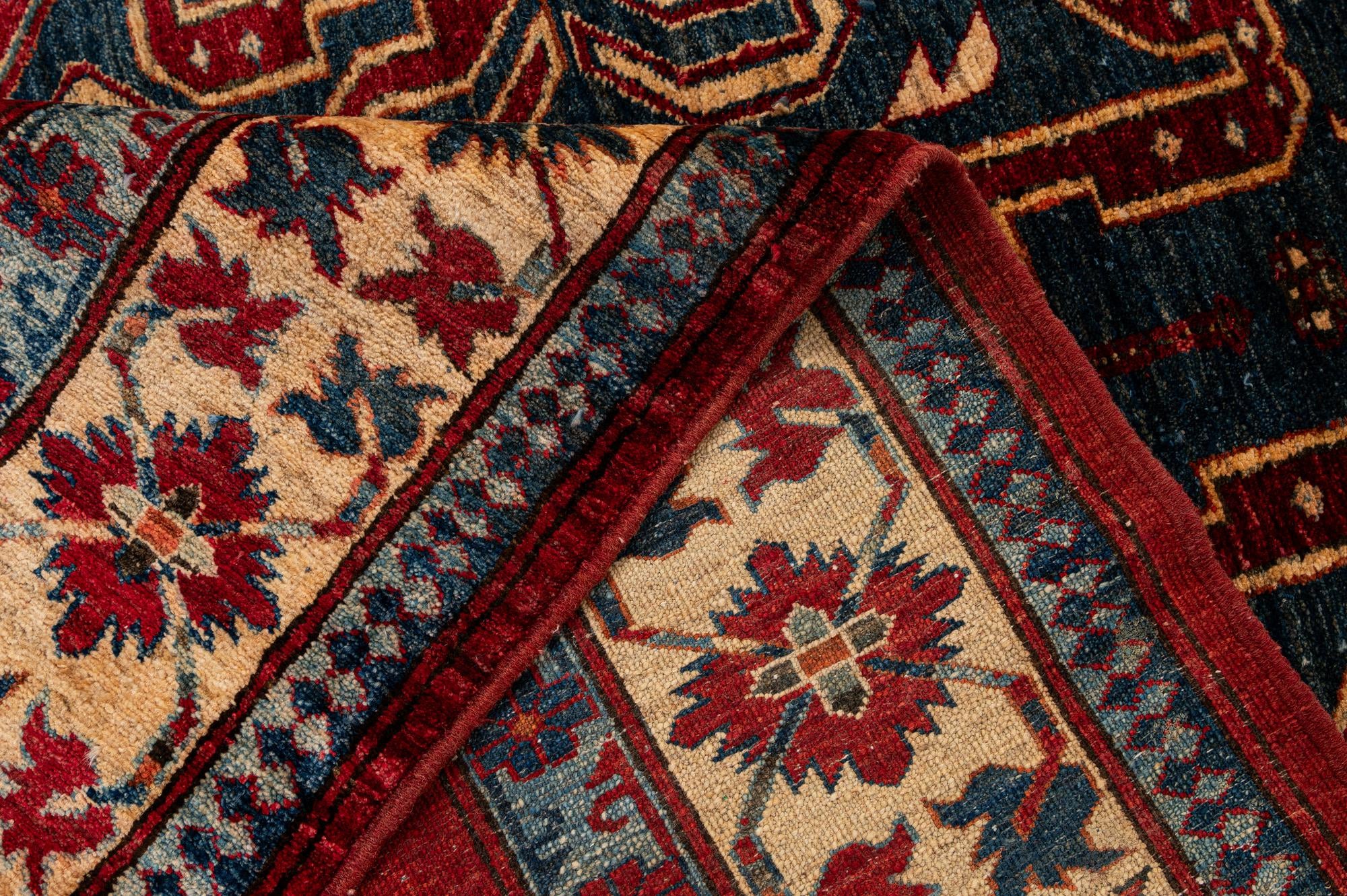 4' 11 x 6' 11 Hand Knotted Kazak Wool Rug