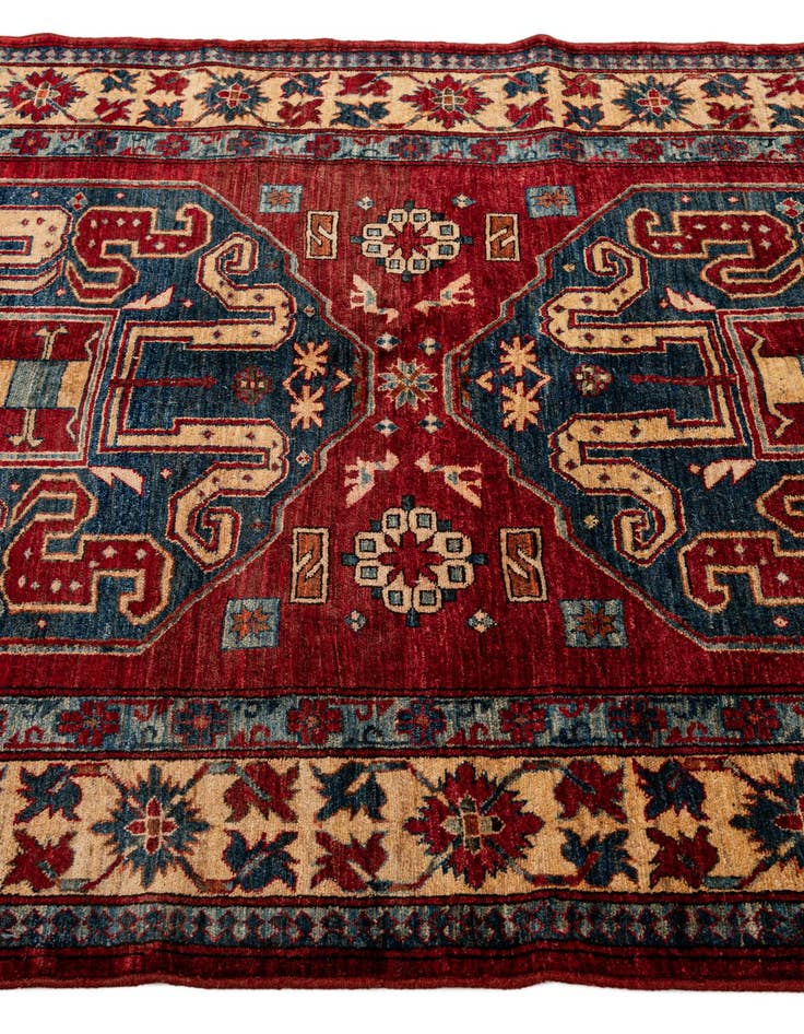 Detail image of 4' 11 x 6' 11  Hand Knotted Kazak Wool Rug