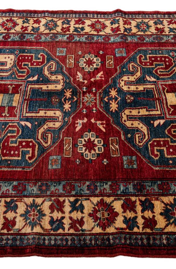 Detail image of 4' 11 x 6' 11 Hand Knotted Kazak Wool Rug