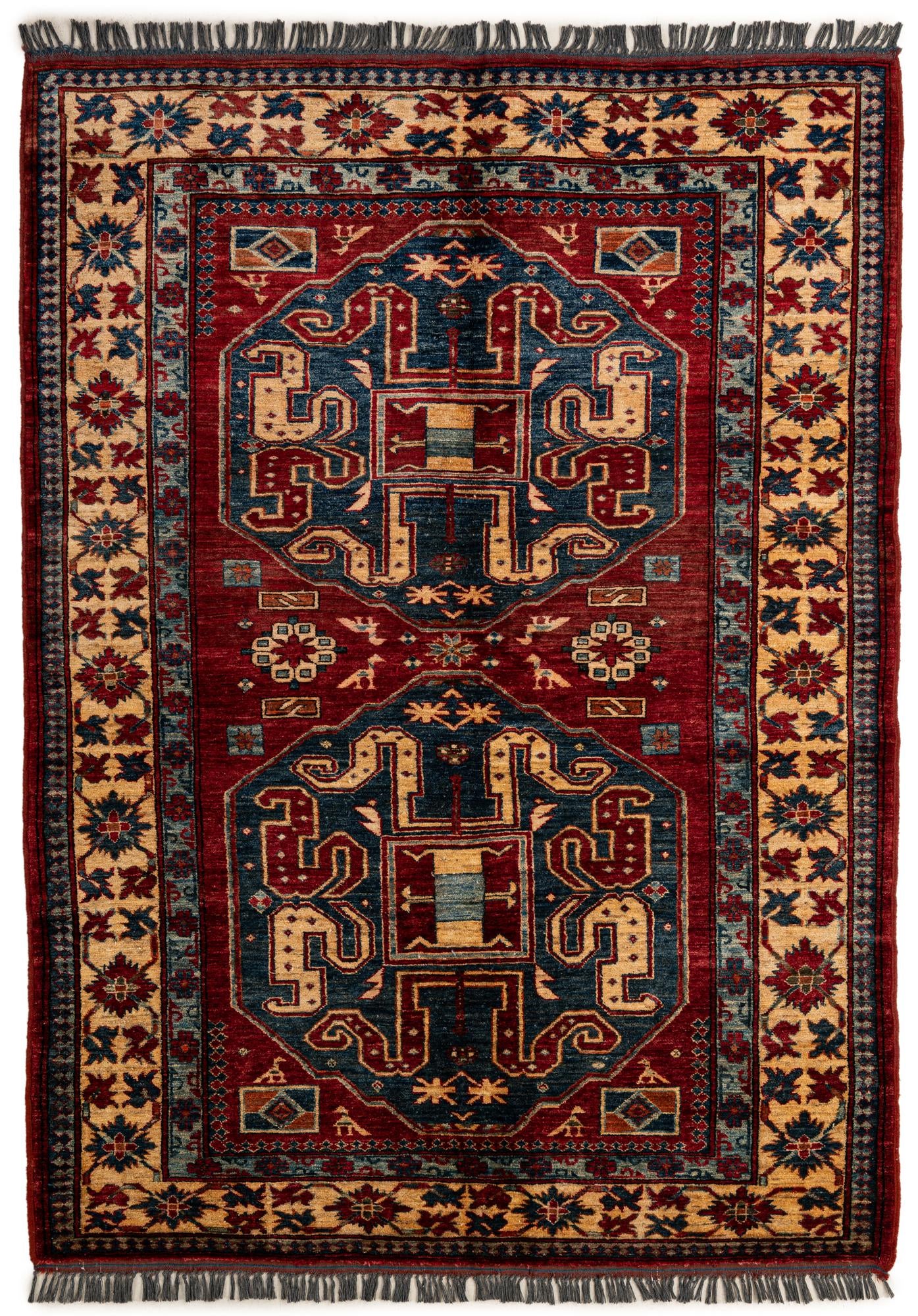 4' 11 x 6' 11 Hand Knotted Kazak Wool Rug