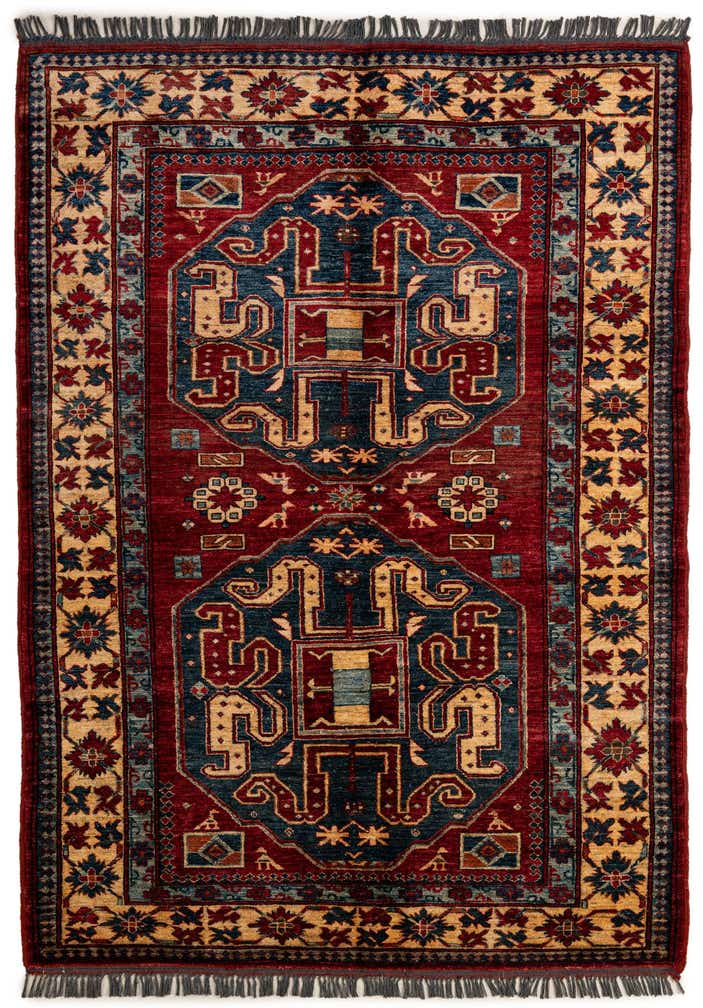4' 11 x 6' 11 Hand Knotted Kazak Wool Rug