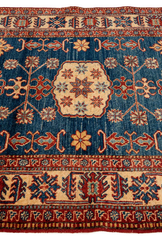 Detail image of 3' 9 x 5' 6 Hand Knotted Kazak Wool Rug