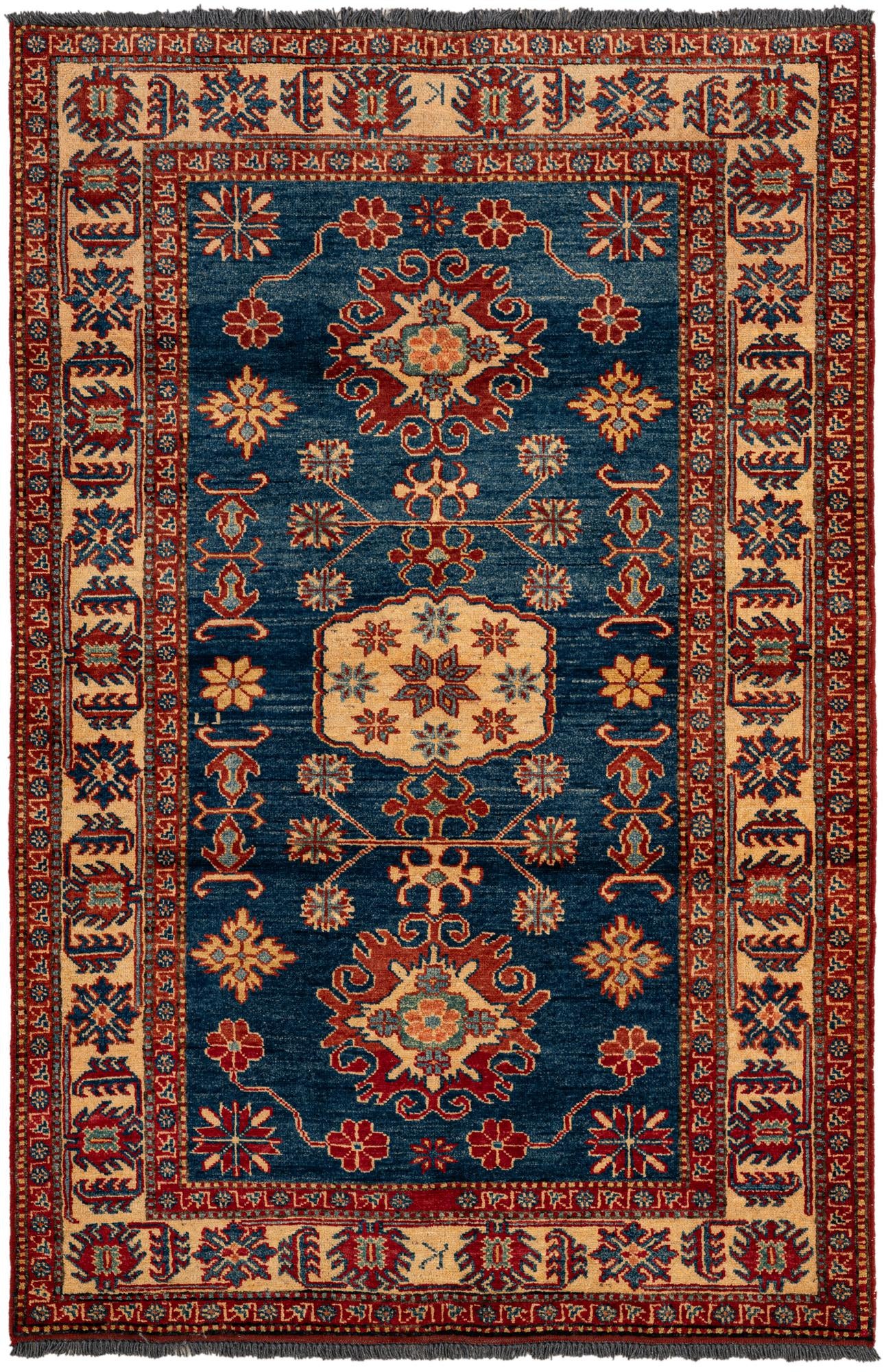 3' 9 x 5' 6 Hand Knotted Kazak Wool Rug