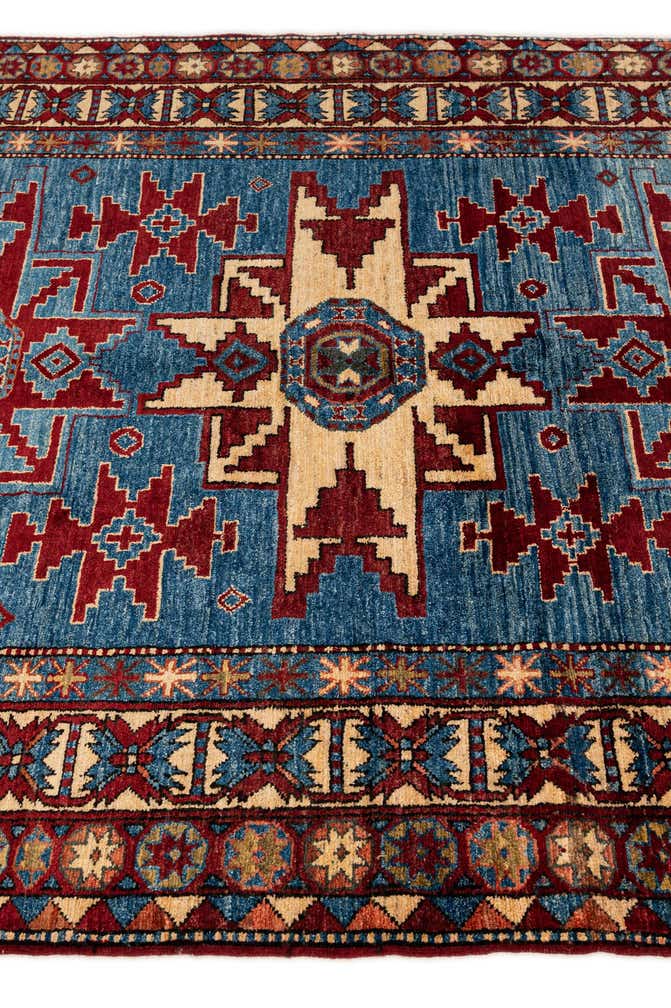 5' 3 x 6' 6 Hand Knotted Kazak Wool Rug