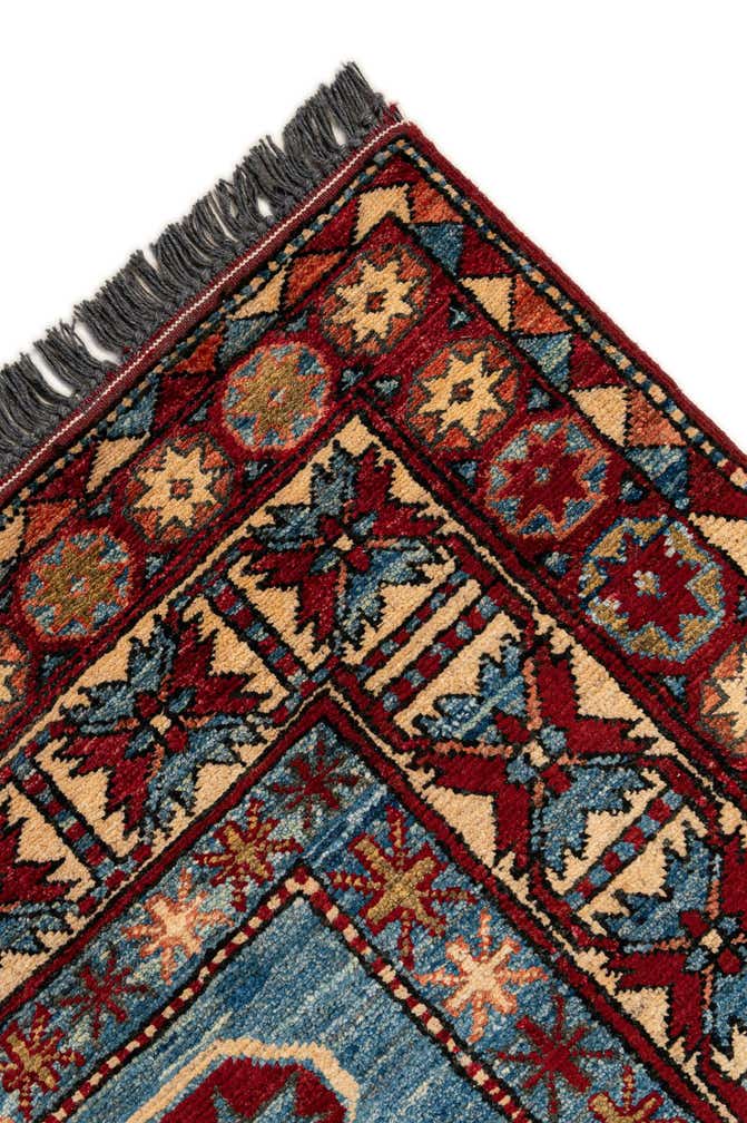 5' 3 x 6' 6 Hand Knotted Kazak Wool Rug