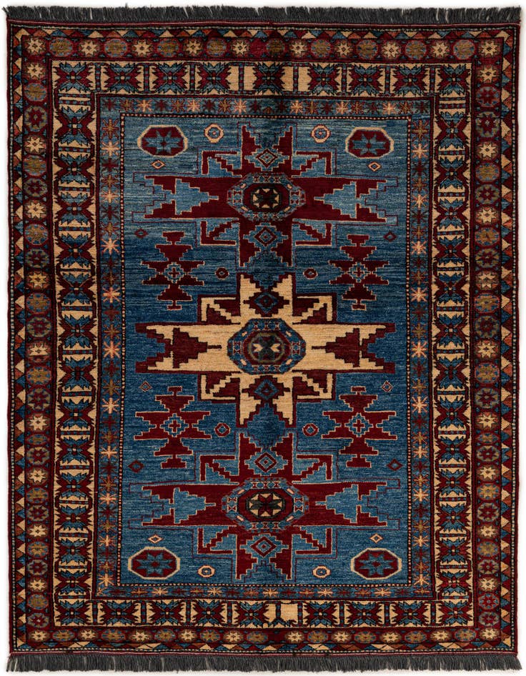 Detail image of 5' 3 x 6' 6 Hand Knotted Kazak Wool Rug