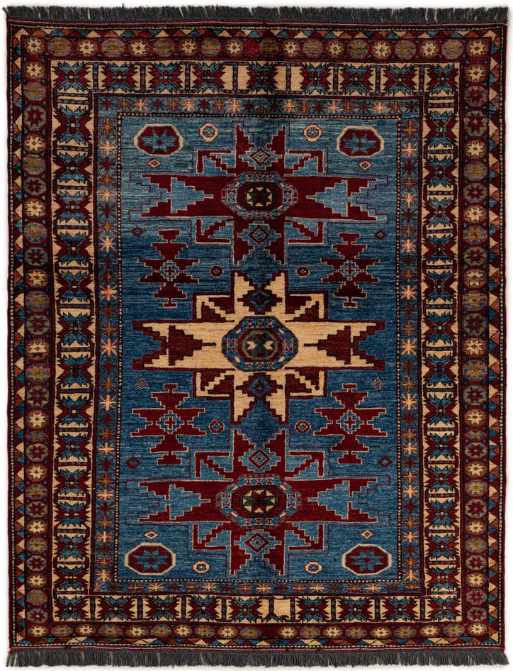 Detail image of 5' 3 x 6' 6 Hand Knotted Kazak Wool Rug