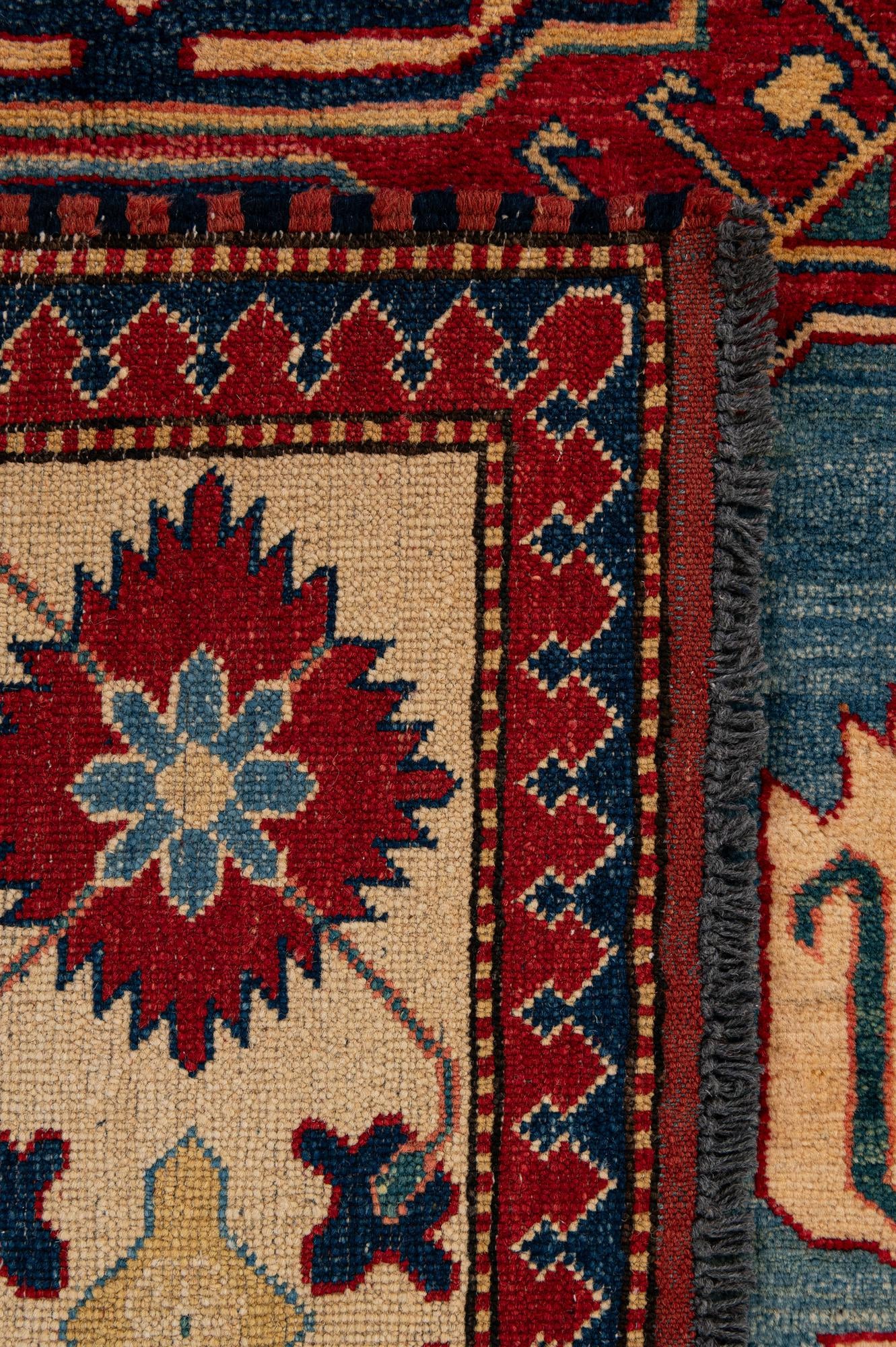 5' 11 x 8' 10 Hand Knotted Kazak Wool Rug