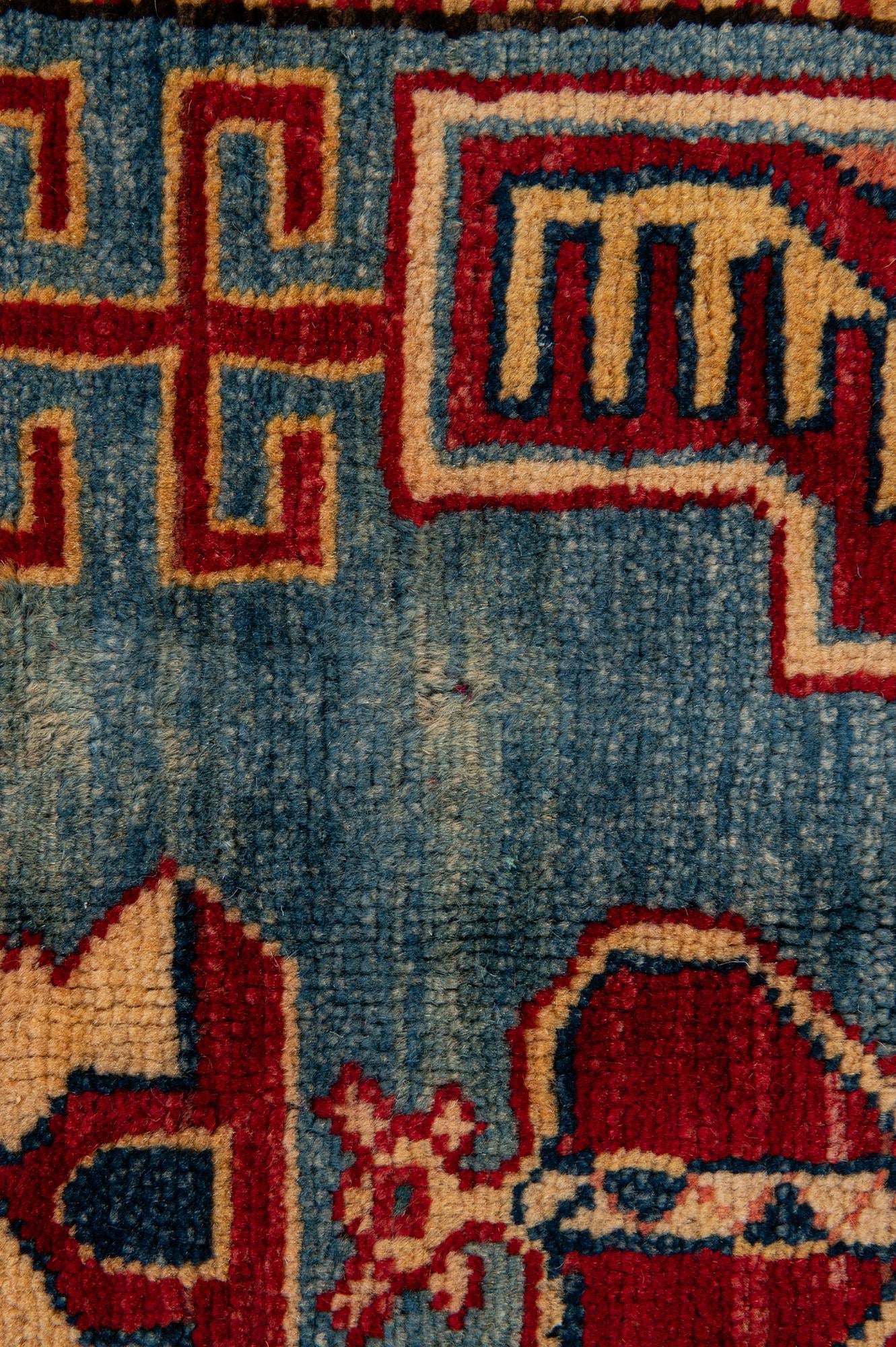 5' 11 x 8' 10 Hand Knotted Kazak Wool Rug