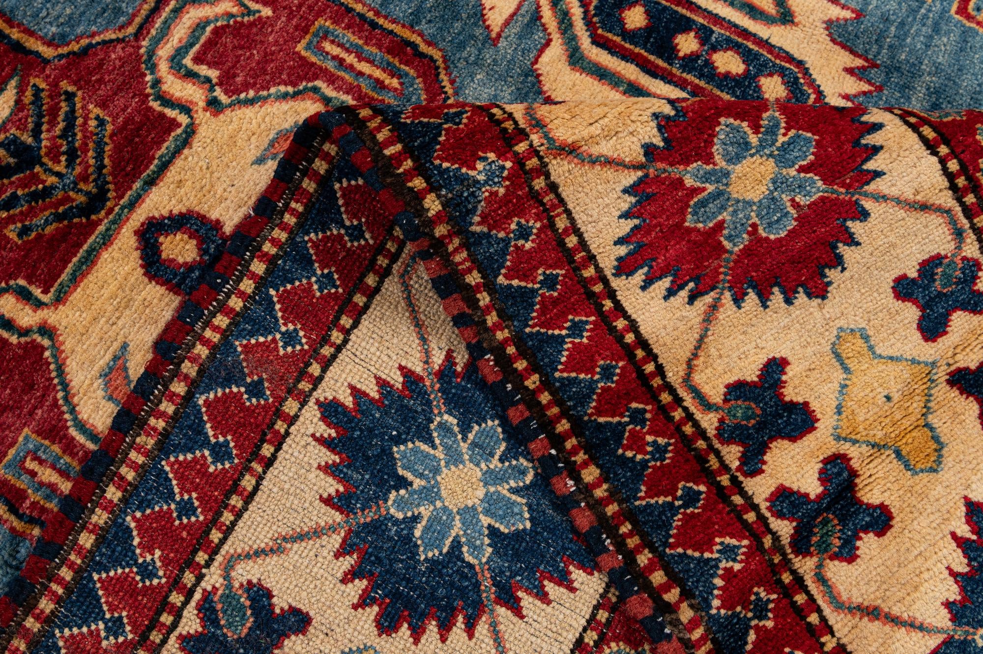 5' 11 x 8' 10 Hand Knotted Kazak Wool Rug