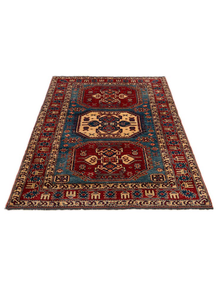 Detail image of 4' 1 x 5' 9 Hand Knotted Kazak Wool Rug