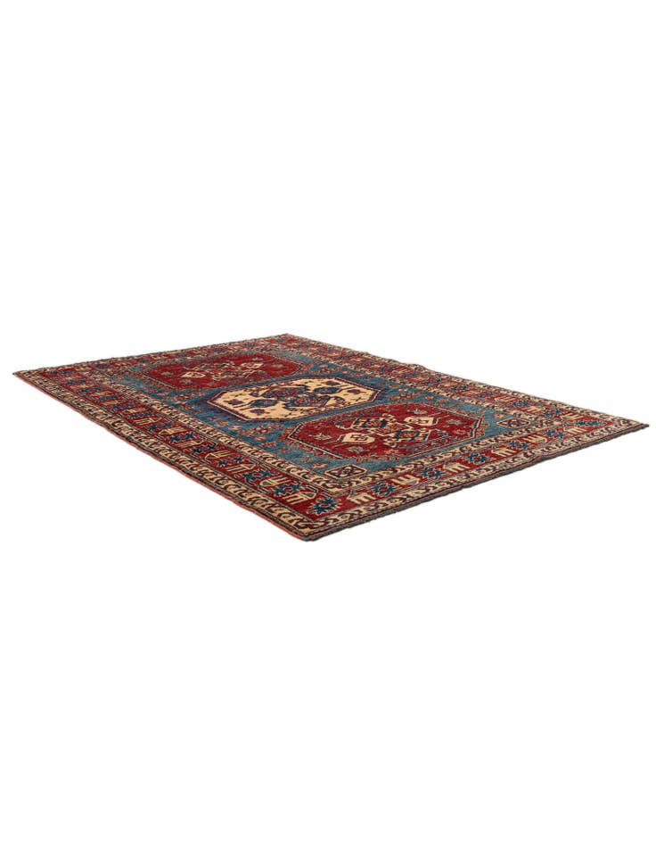 Detail image of 4' 1 x 5' 9  Hand Knotted Kazak Wool Rug