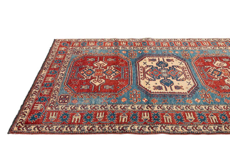 Detail image of 4' 1 x 5' 9 Hand Knotted Kazak Wool Rug