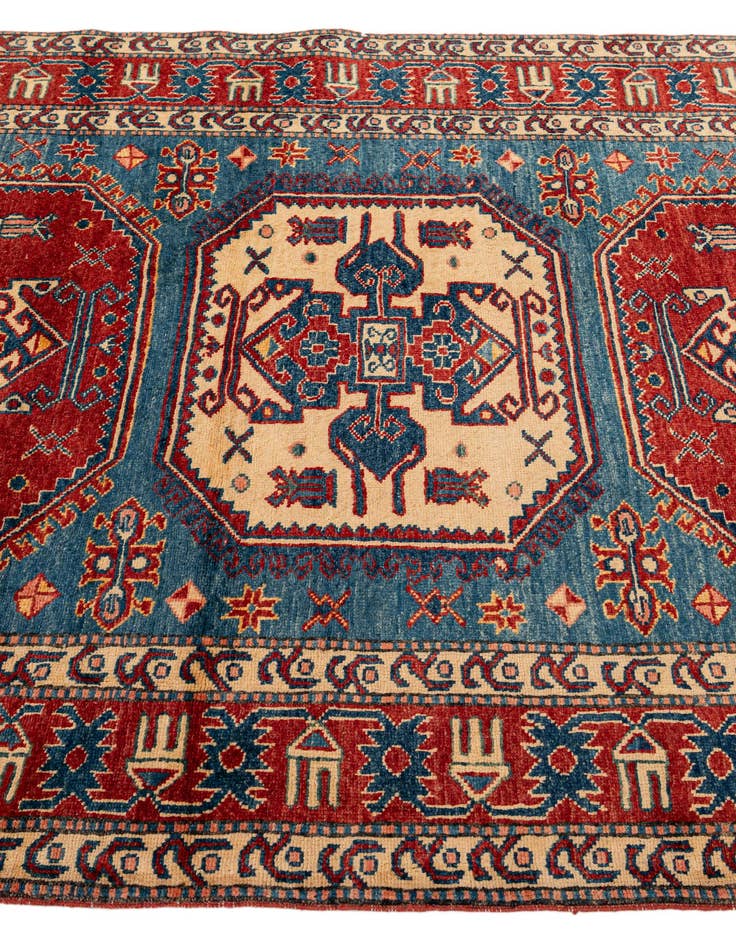 Detail image of 4' 1 x 5' 9  Hand Knotted Kazak Wool Rug