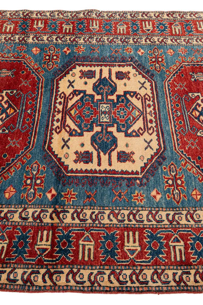 4' 1 x 5' 9 Hand Knotted Kazak Wool Rug