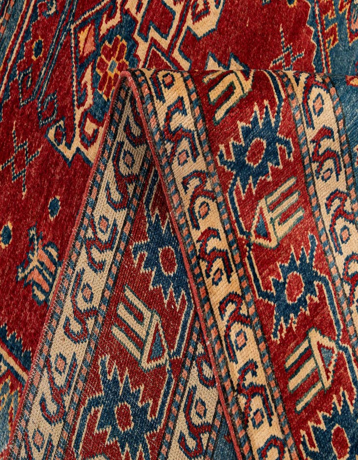 Detail image of 4' 1 x 5' 9  Hand Knotted Kazak Wool Rug