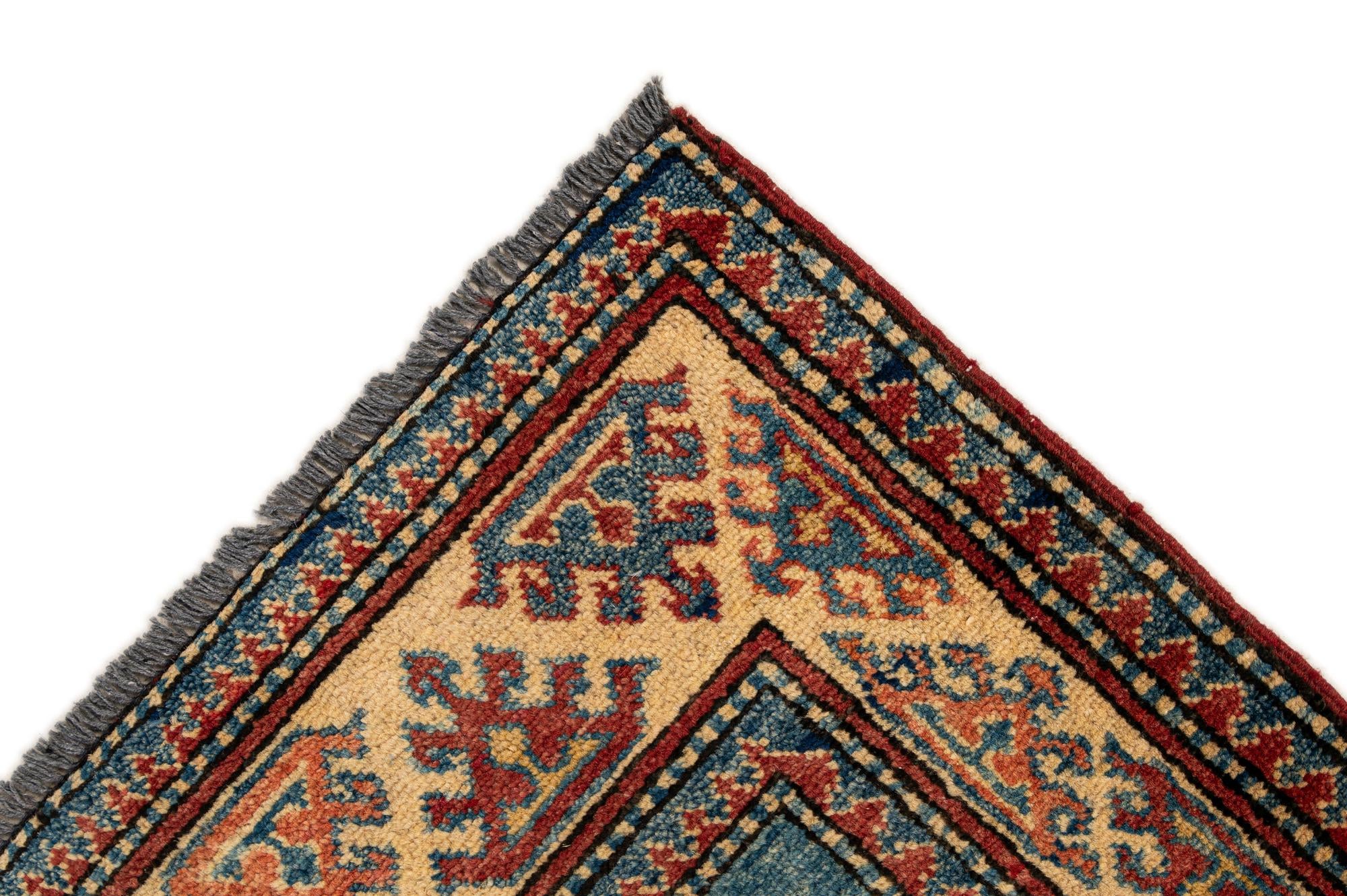 3' 9 x 5' 7 Hand Knotted Kazak Wool Rug