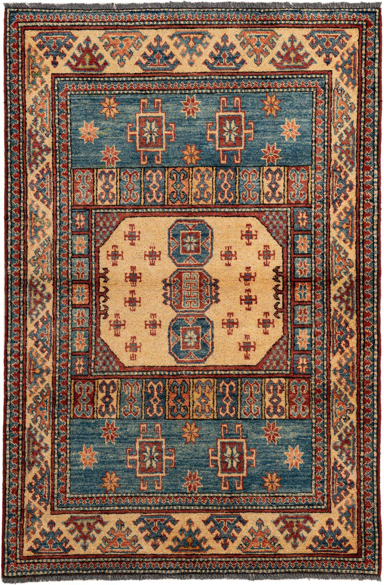 3' 9 x 5' 7 Hand Knotted Kazak Wool Rug