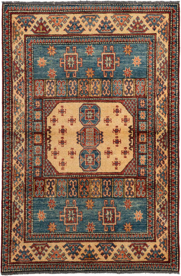 Detail image of 3' 9 x 5' 7 Hand Knotted Kazak Wool Rug