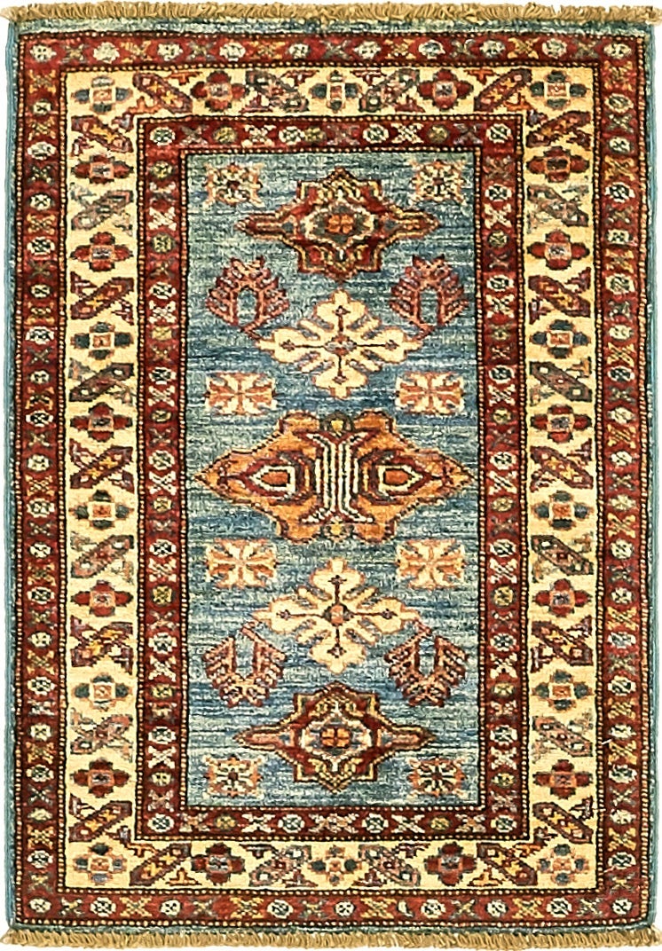 2' x 3' Hand Knotted Kazak Rug