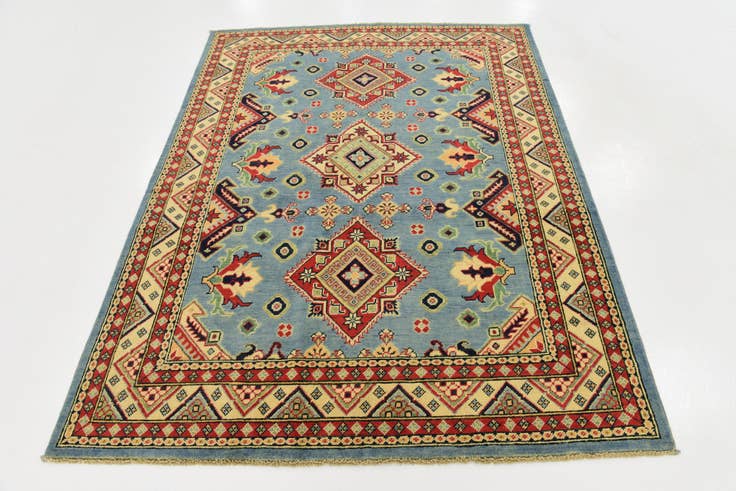 Detail image of 4' 10 x 6' 4 Hand Knotted Kazak Rug