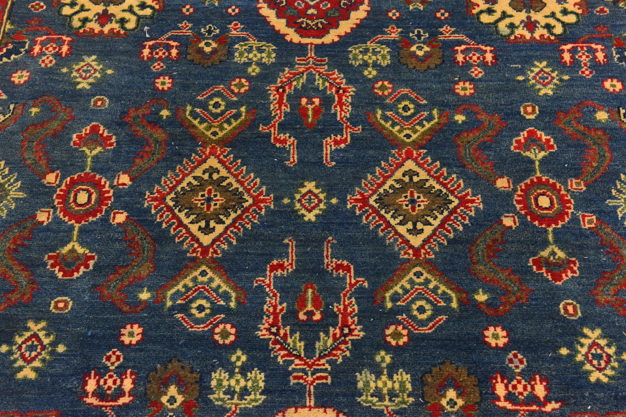 6' 7 x 9' 3 Hand Knotted Kazak Rug