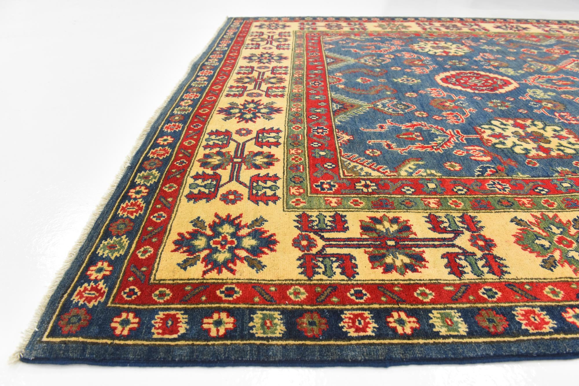 6' 7 x 9' 3 Hand Knotted Kazak Rug