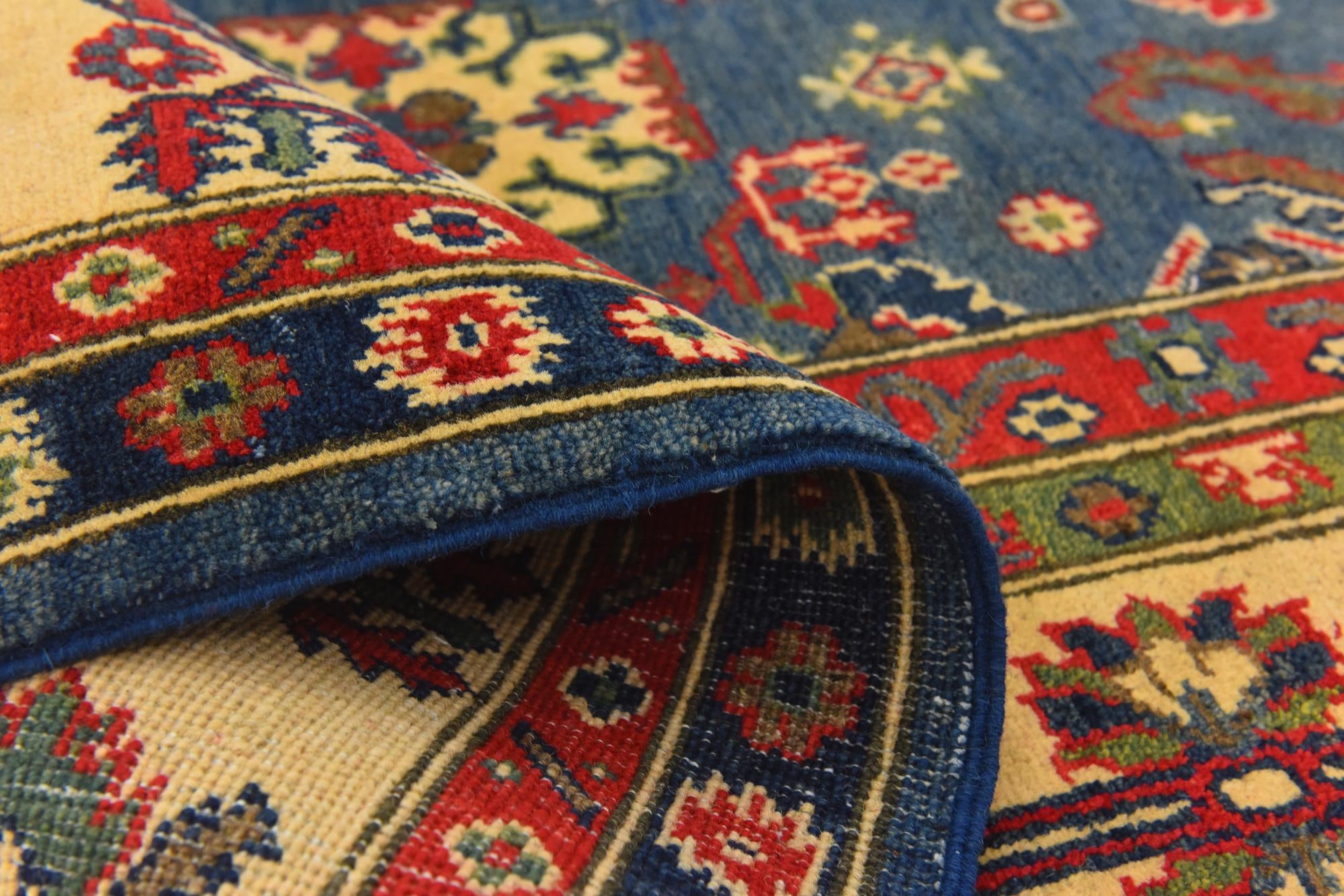 6' 7 x 9' 3 Hand Knotted Kazak Rug