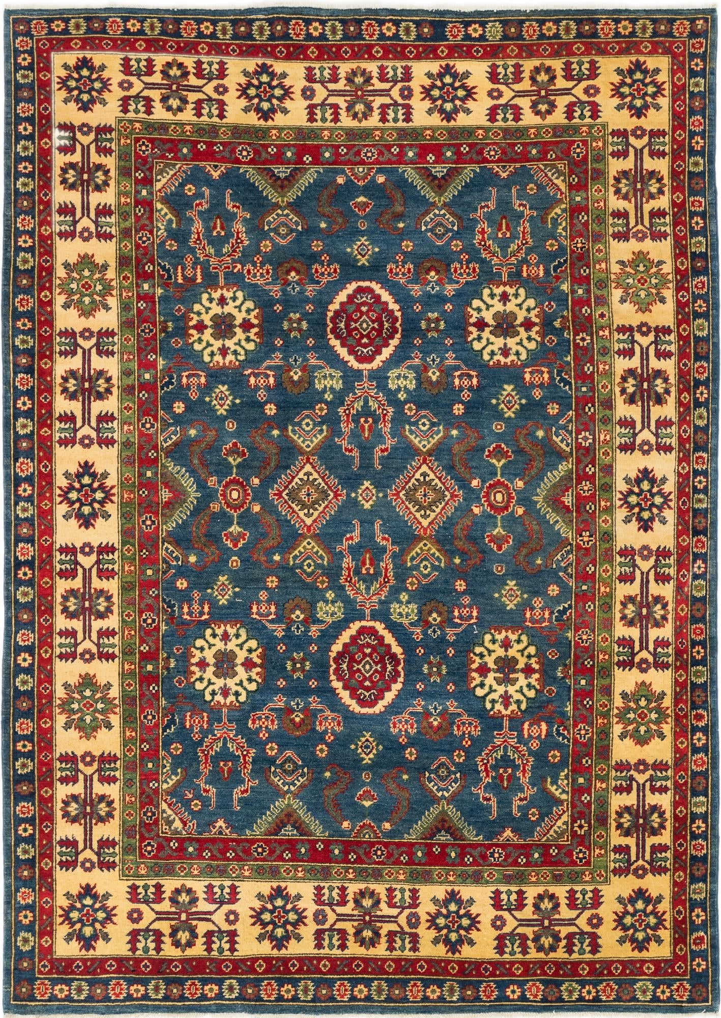 6' 7 x 9' 3 Hand Knotted Kazak Rug