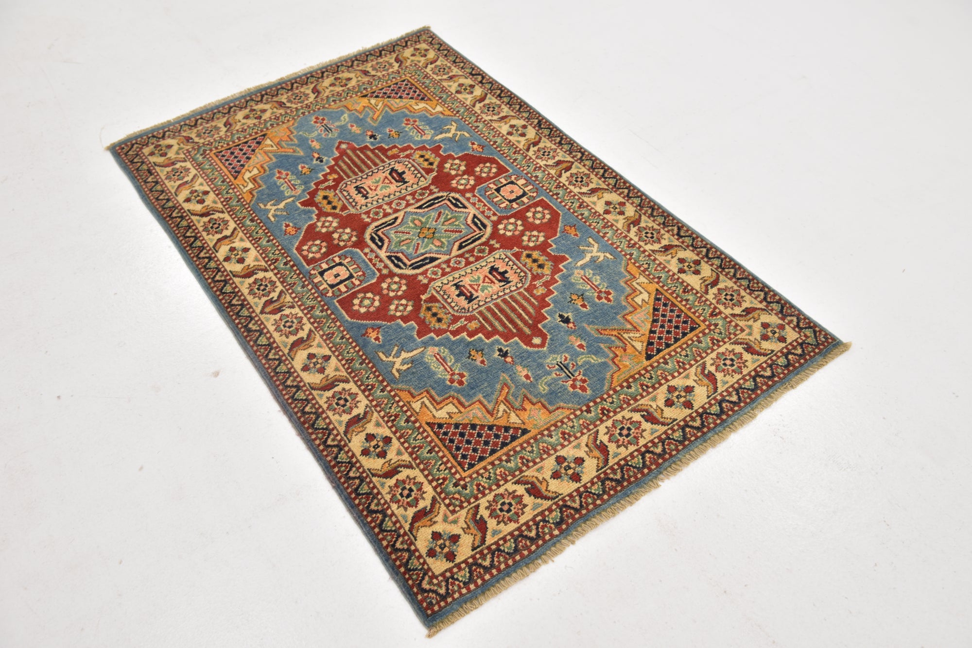 3' x 5' Hand Knotted Kazak Rug
