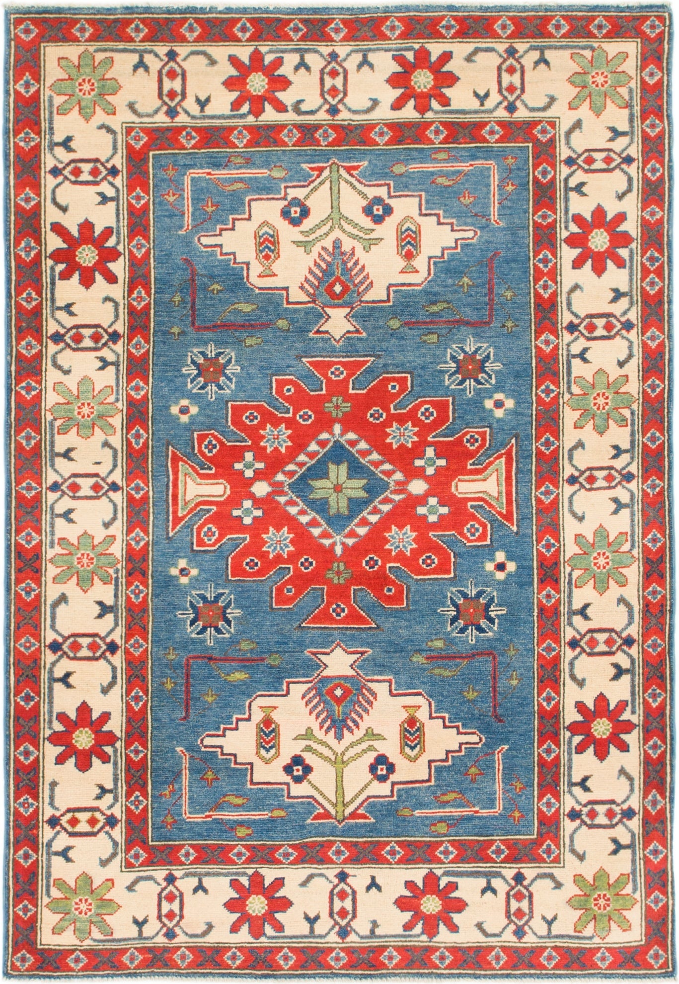 4' x 6' Hand Knotted Kazak Rug