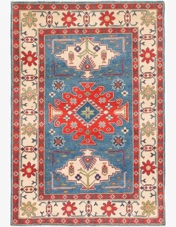 4' x 6' Hand Knotted Kazak Rug