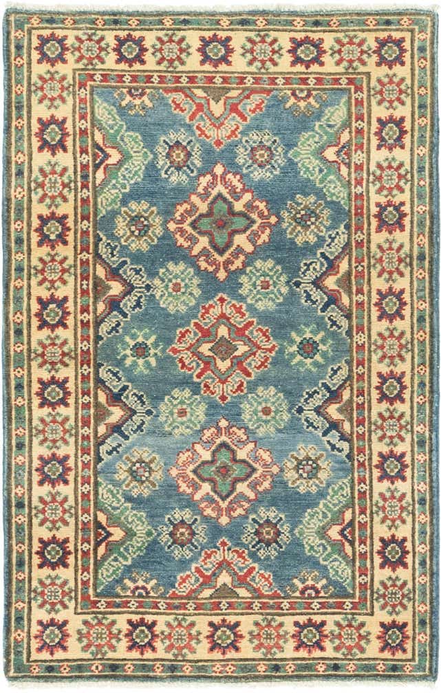 2' 7 x 4' Hand Knotted Kazak Rug
